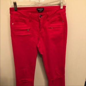 Bebe Red Jeans Size 26